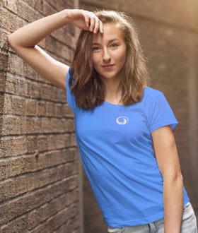 'Atlantic' - Women's Bamboo T Shirt  Sea Blue