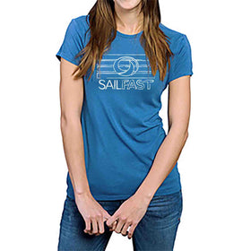 'Boardwalk' Women's Bamboo T-Shirt Sea Blue