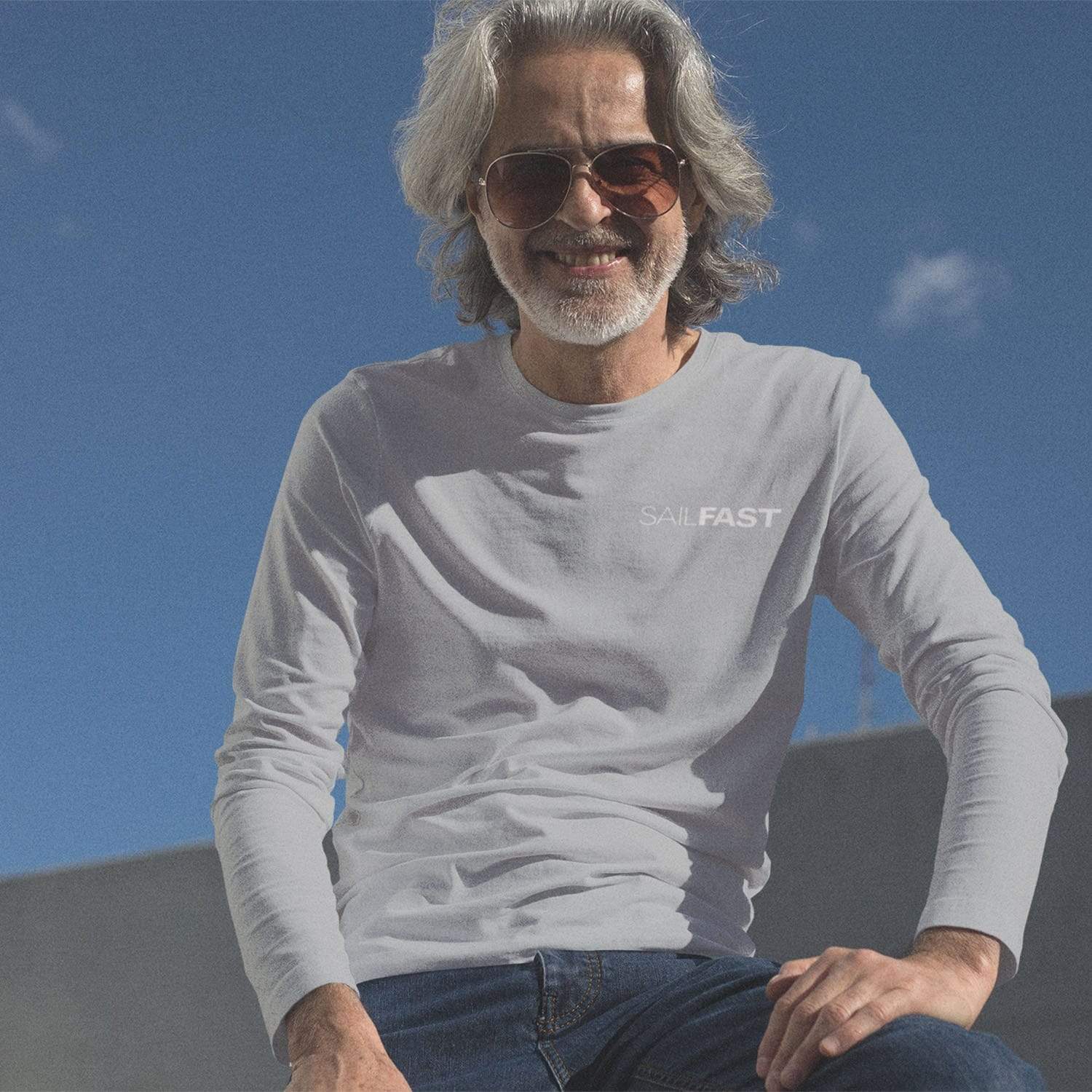 SailFast Apparel, LLC Cotton Large / Sport Grey 'Cape' (2-colors) Men's 100% Cotton Long Sleeve T-Shirt