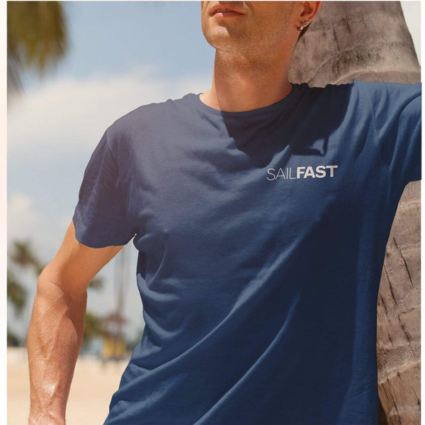 SailFast Apparel, LLC Cotton Medium / Navy Blue 'Ensign'  (5-Colors) Men's 100% Cotton T-Shirt