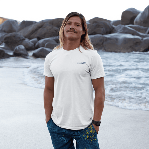 SailFast Apparel, LLC Cotton Medium / White 'Ensign'  (5-Colors) Men's 100% Cotton T-Shirt
