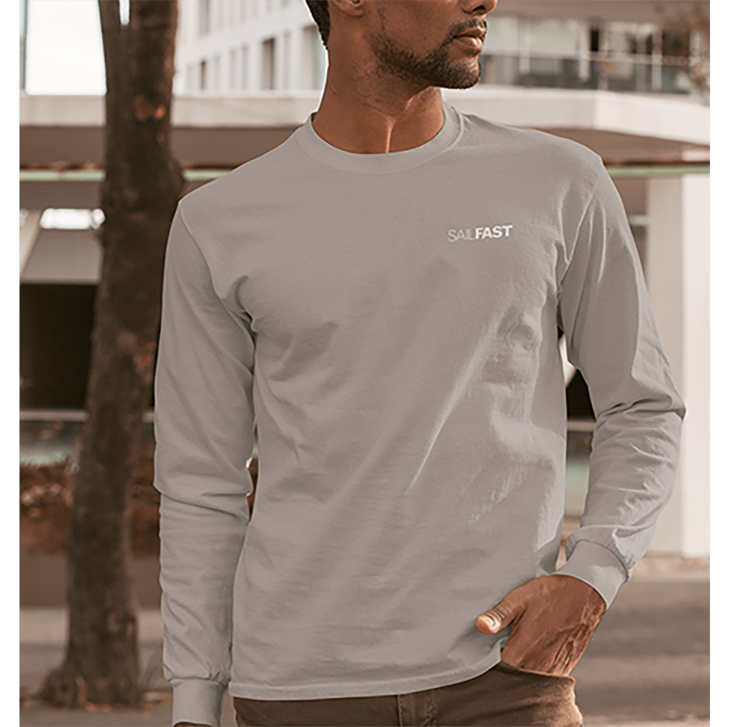 SailFast Apparel, LLC Cotton Small / Sport Grey 'Cape' (2-colors) Men's 100% Cotton Long Sleeve T-Shirt