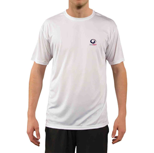 SailFast Apparel Performance Shirt Mens Sailing Shirt Tech Performance White Short Sleeve